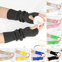 日系ins忍者露指手套毛线暗黑蹦迪嘻哈甜酷防晒护臂jk针织袖套女