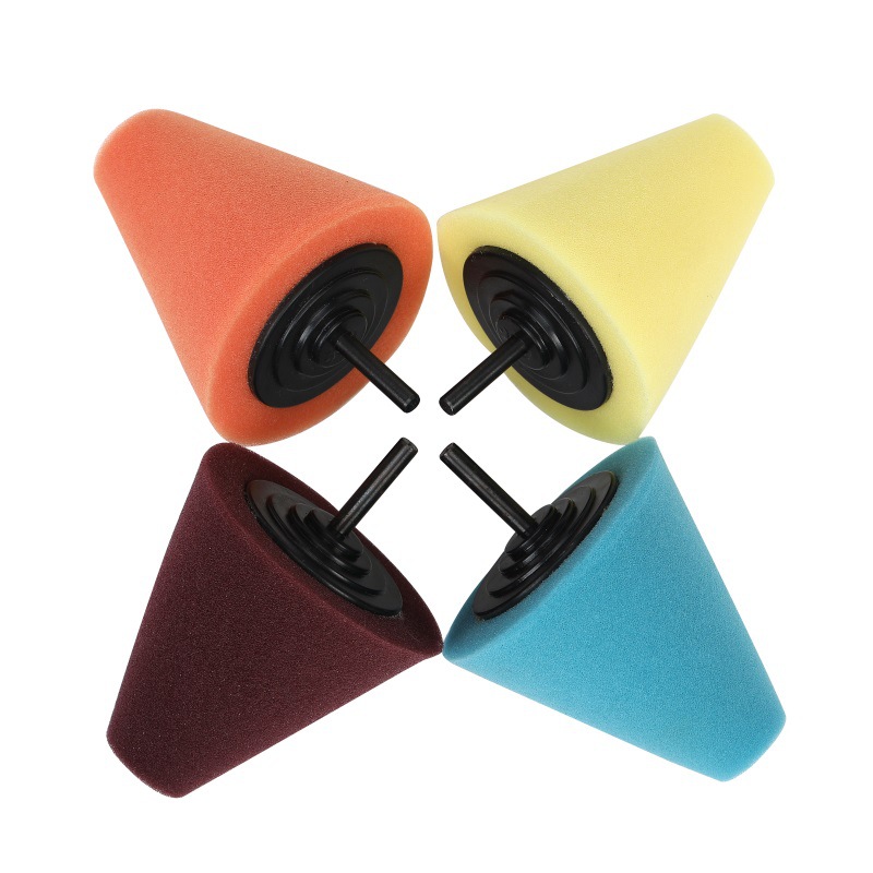 批发汽车轮毂美容打蜡螺杆锥形海绵磨头钢圈细节海绵抛光轮抛光盘