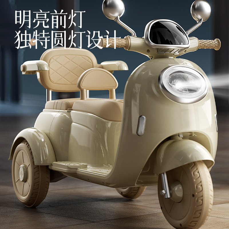motocicleta eléctrica para niños, triciclo para niños, coche de bebé para niños, coche de juguete de control remoto de dos personas para niños
