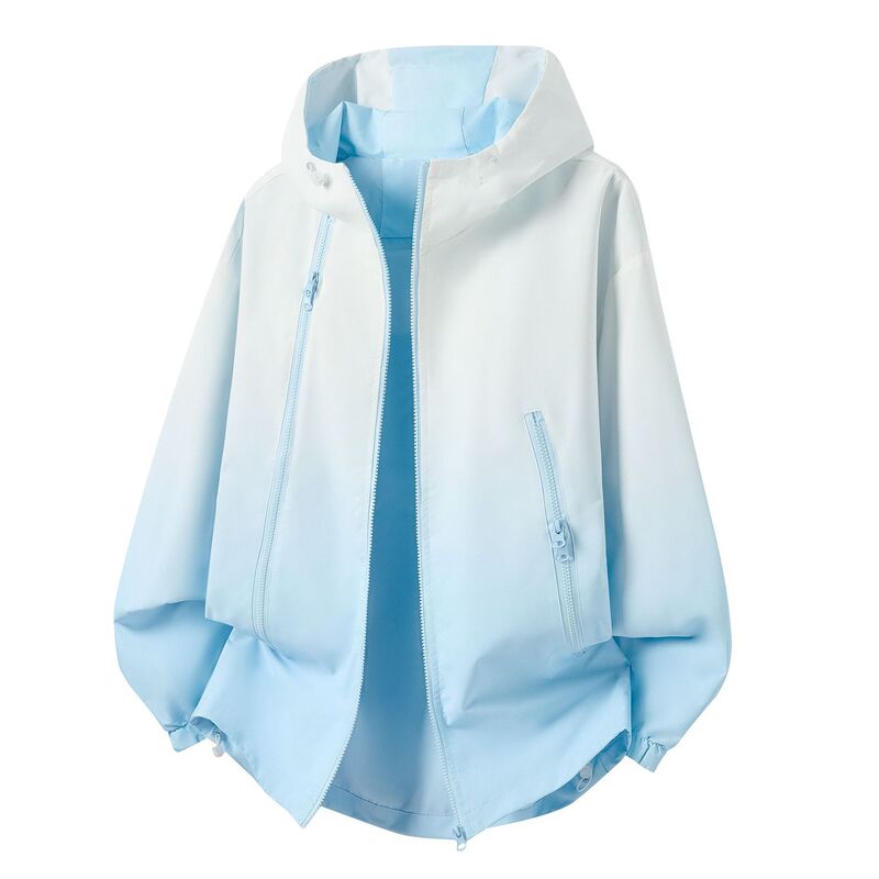 Gradient Color Gradient Jacket Spring and Autumn Hooded Men's and Women's New Outdoor Waterproof Jacket Windproof Couple Jacket