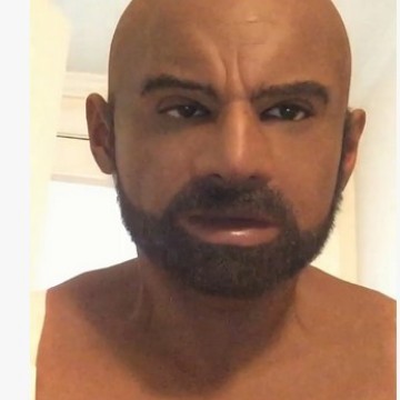 Barba blanca máscara de hombre viejo Santa Claus máscara de la cabeza cubierta de Halloween nuevo Calvo viejo hombre máscara de la peluca