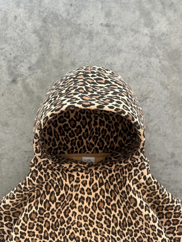 European and American Y2K Retro Leopard Print Hooded Sweatshirt Couple's Harajuku Style Hip-Hop Zip-Up Sweatshirt