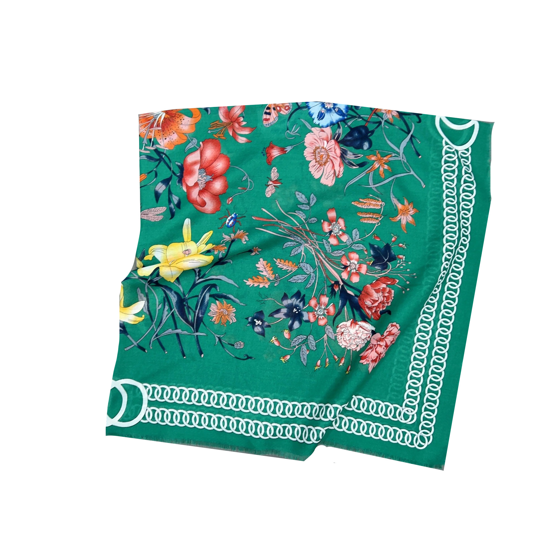 Pañuelo Cuadrado Grande Desmontable, Nuevo Estilo Primavera/Verano 2024, Chal Decorativo Estampado de Moda, Chal Elegante para Viajes y Fotografía