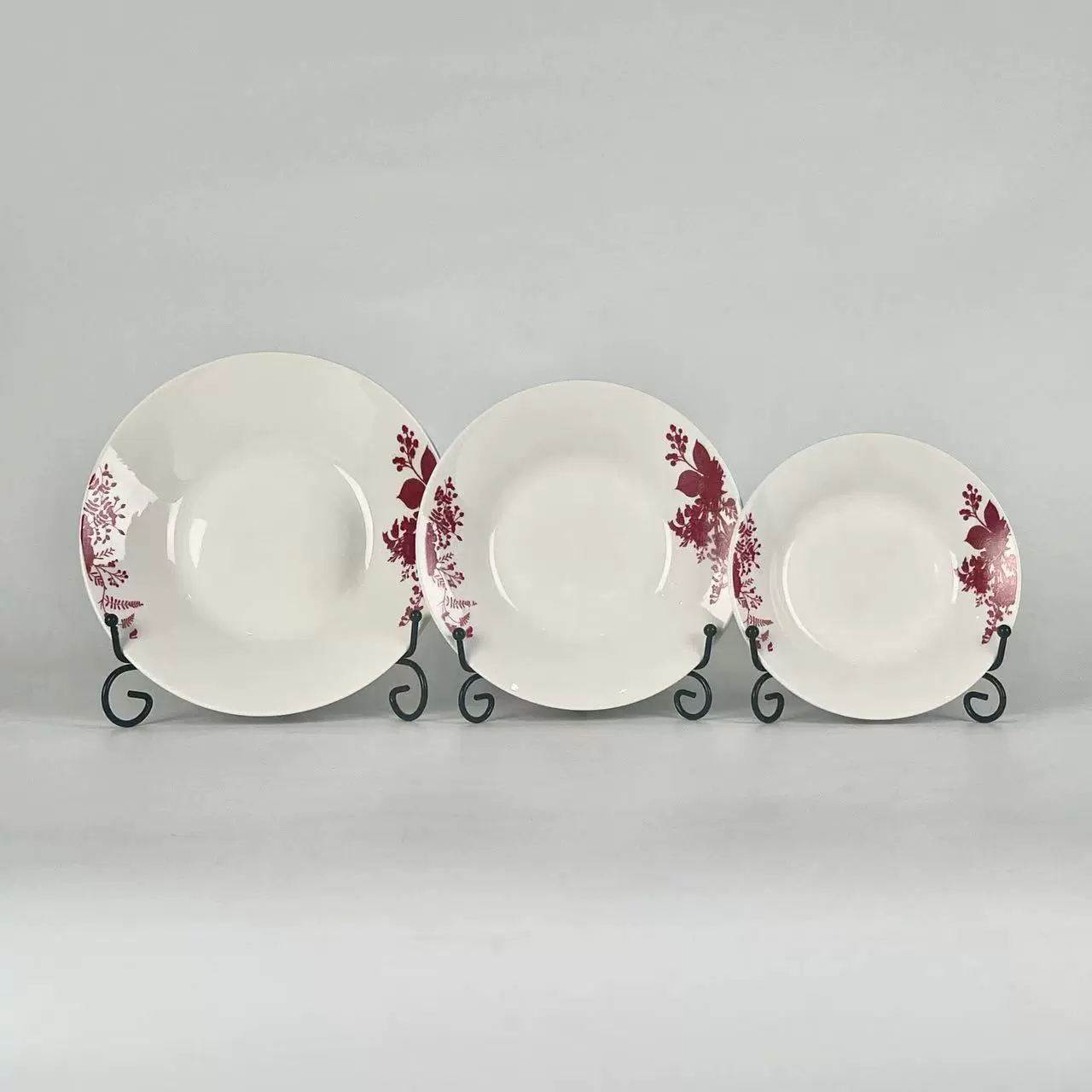 工厂批发陶瓷餐具现代简约家用对花图案平盘贴花陶瓷盘子外贸出口