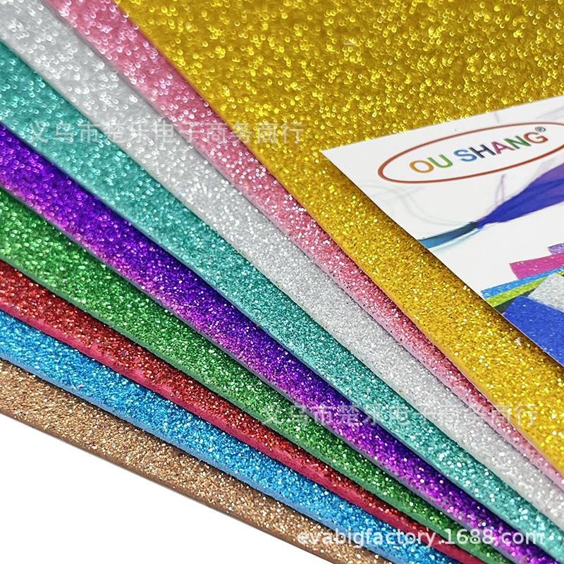 A4/A3/50x70 fábrica al por mayor Eva oro polvo esponja papel 2mm kindergarten DIY papel hecho a mano sin pegamento