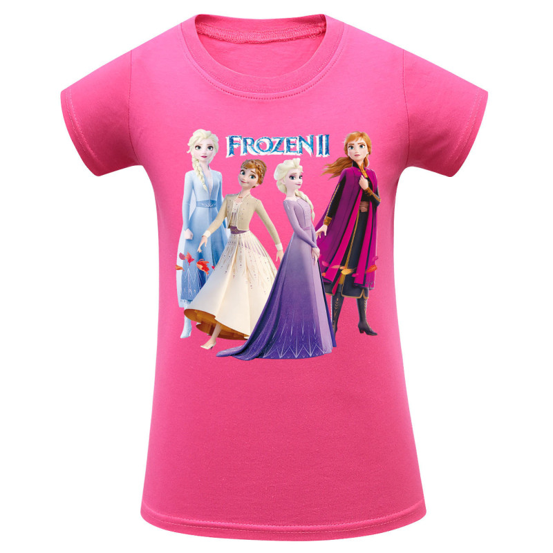 In STock 90-170 ShorT-sleeved CoTTon Frozen Kidsren's ShorT-sleeved Round Neck Girls T-shirT CarToon PaTTern 3630 In STock 90-170 ShorT-sleeved CoTTon Frozen Kidsren's ShorT-sleeved Round Neck Girls T-shirT CarToon PaTTern 3630