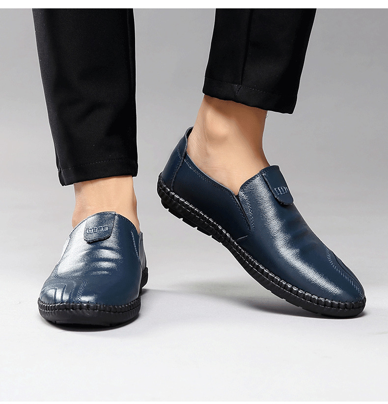 2025 Summer Casual Versatile Business Breathable Genuine Leather Slip-On Soft Sole Men's Shoes_vogvips.com