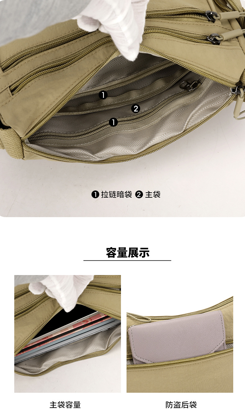New travel bags: Fashionable crossbody bag for women, nylon large-capacity travel single-shoulder bag for women to work and commute undefined