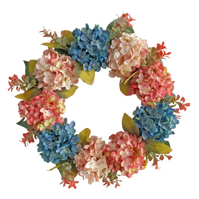 Amazon azul Rosa Hortensia Garland 2023 Festival simulación Garland ventana puerta colgante decoración fotografía props al por mayor