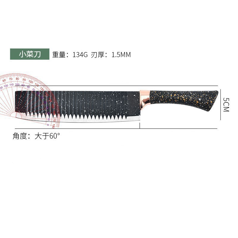 Comercio exterior al por mayor mango de herradura ondulado punto de pulverización conjunto de seis piezas conjunto de cocina de acero inoxidable herramientas de pulverización de pintura comercial