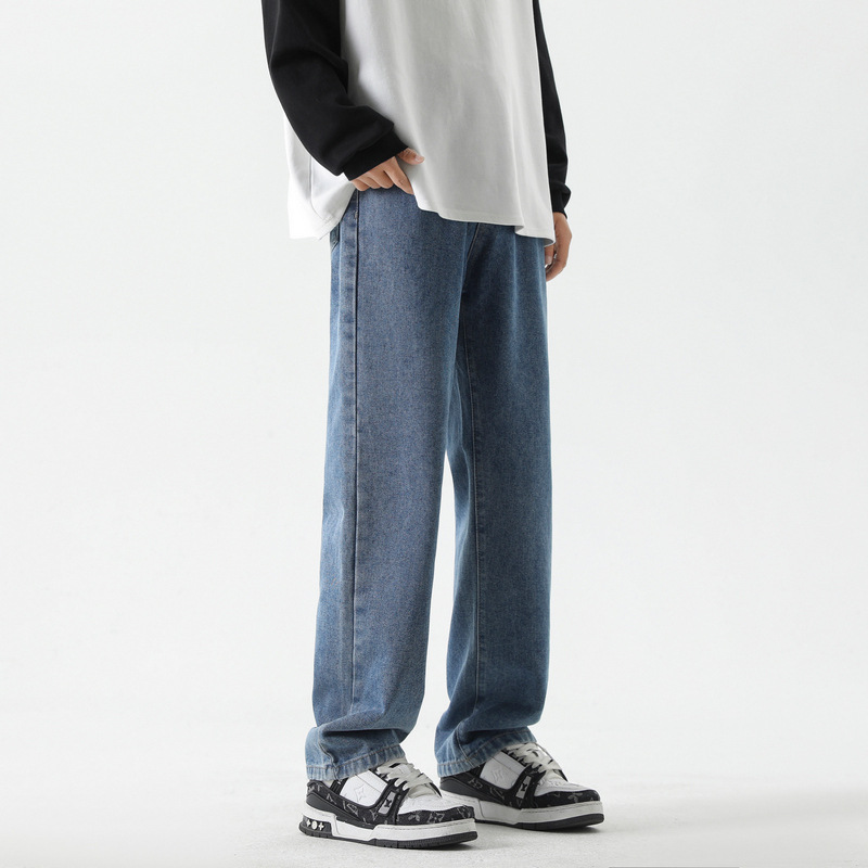 Jeans primavera y otoño nuevos pantalones largos retro rectos para hombres