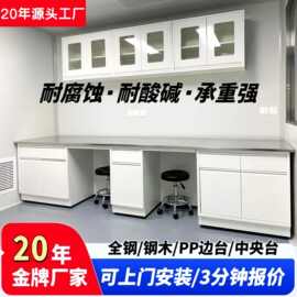 实验台钢木全钢实验室工作台PP实验桌边台中央台试验台家具厂定制