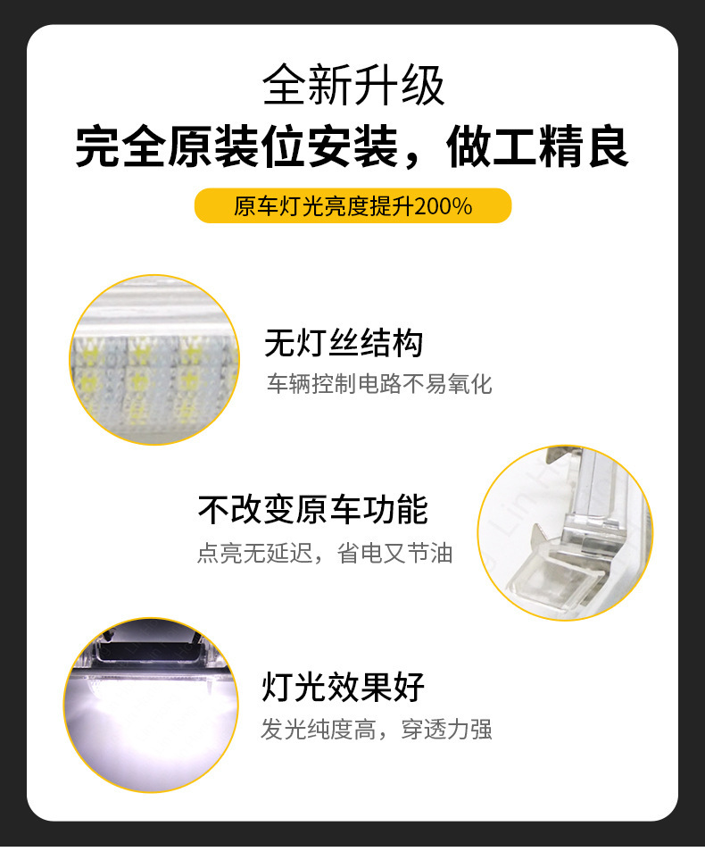 LED license plate lamp is suitable for Mercedes-Benz E-Class C- Class Benz W210 W202 4D Sedan rear license plate lamp assembly