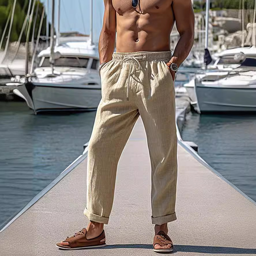 Amazon casual pants men's autumn and winter New flat pants wide leg straight pants trendy plus size loose sports pants