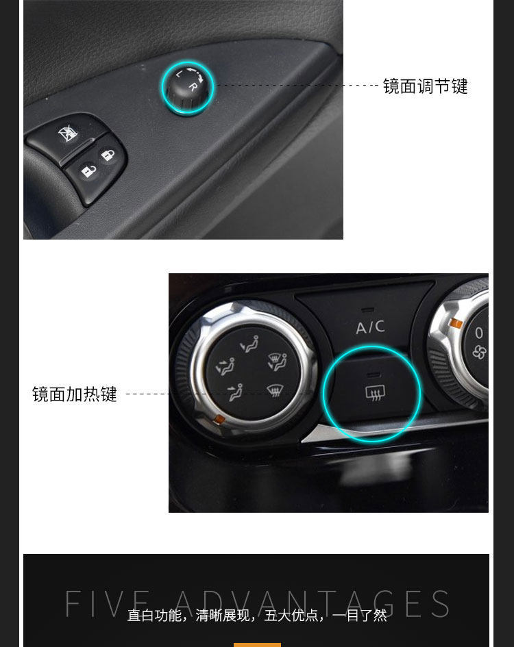 Suitable for the New Tiida Rearview Mirror Assembly from 2016 to 2022, Left and Right Side Reversing Mirror Reflector Housing Cover
