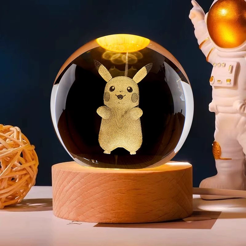 Эльф Кристальная Шар Pokémon фигура Pokémon Pokémon 3D внутреннее резное кристальное эльф- шар след