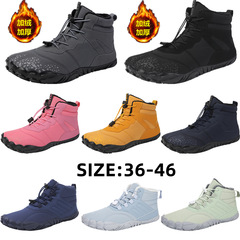 跨境冬季雪地靴男情侶款防水防滑棉鞋女加絨加厚五指登山鞋棉靴子
