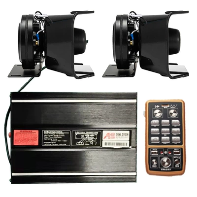 Wireless siren speaker 400W megaphone high-pitched alarm speaker AS7200N-2+ round mouth speaker (Car horn/tweeter) - as7200n-2-host-black-falcon-speaker-set-12v