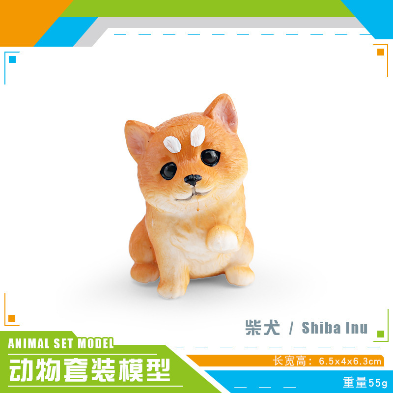 Transfronterizos mini simulación perro de madera panda cerdo conejo blanco serpiente blanca hámster nutria foca animal adornos modelo juguete