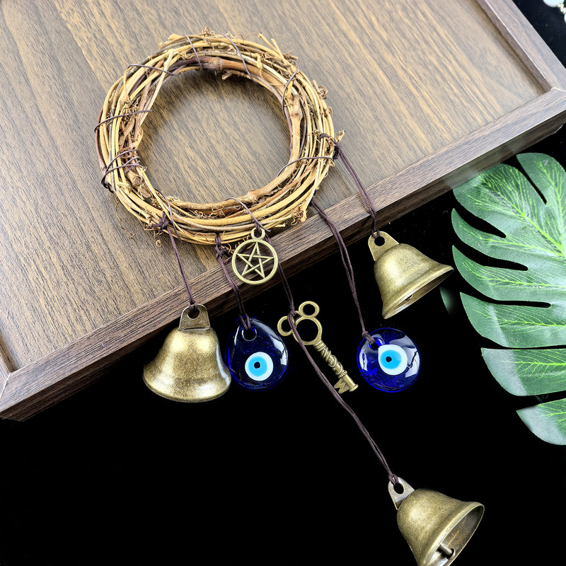 Amazon Etsy Cross-Border Supply/Witch Blessing Bell Wicca Wind Chime/New Rattan Ring Wind Chime Pendant Amazon Etsy Cross-Border Supply/Witch Blessing Bell Wicca Wind Chime/New Rattan Ring Wind Chime Pendant