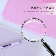 11-hole student storage file bag, punched hole A4 document bag, transparent snap-fastener test paper protection bag