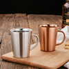 Factory Direct Selling 304 Stainless Steel Coffee Cup Modern Simple Mark Cup insulation double -layer tea cup household beer glass