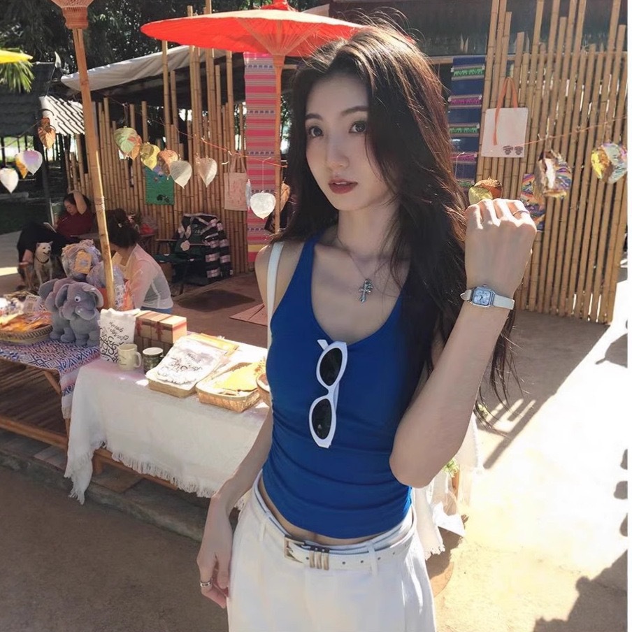 外穿背心夏季性感修身显瘦工字短款上衣带胸垫舒适无痕吊带背心女