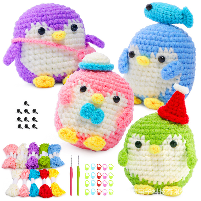 Materials set, 4 pieces, pinguin, English