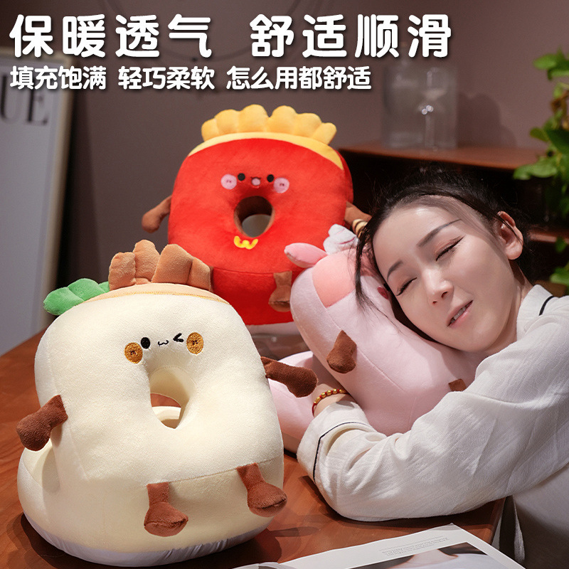 Almohada para Dormir de Moflete de Doble Cara de Felpa para Oficina