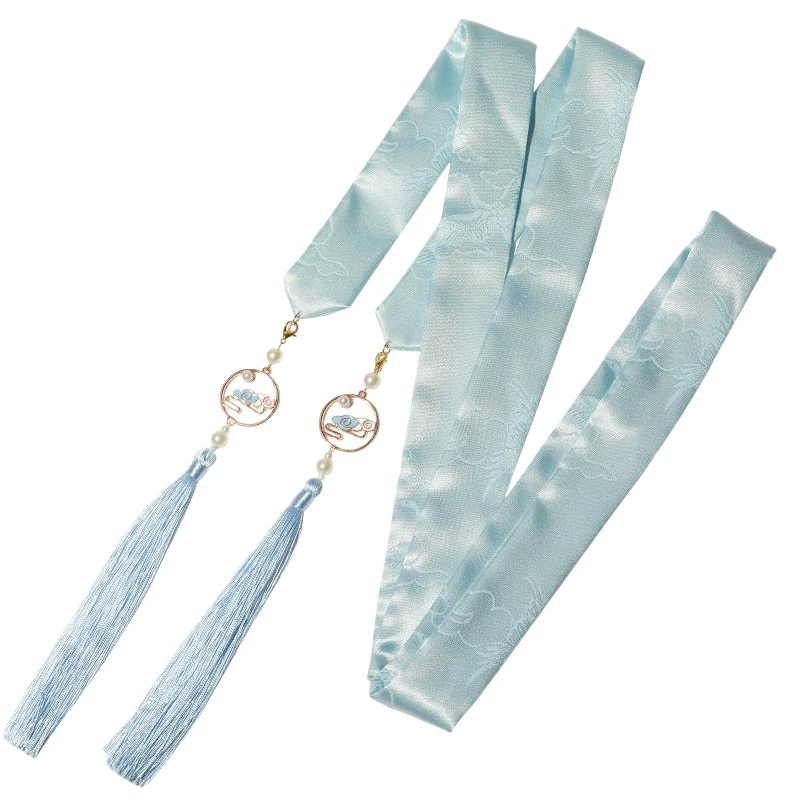 Супер Фея антикварные аксессуары для волос Yunhe Xiangyun жаккард Темный узор ханьфу повязка для волос кисточка лента для волос Веревка для волос