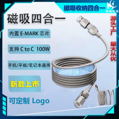 Apple Huawei PD 高速充電 Typec 2 対 2 充電ケーブルに適したフォーインワン 100W 磁気ストレージ データ ケーブル