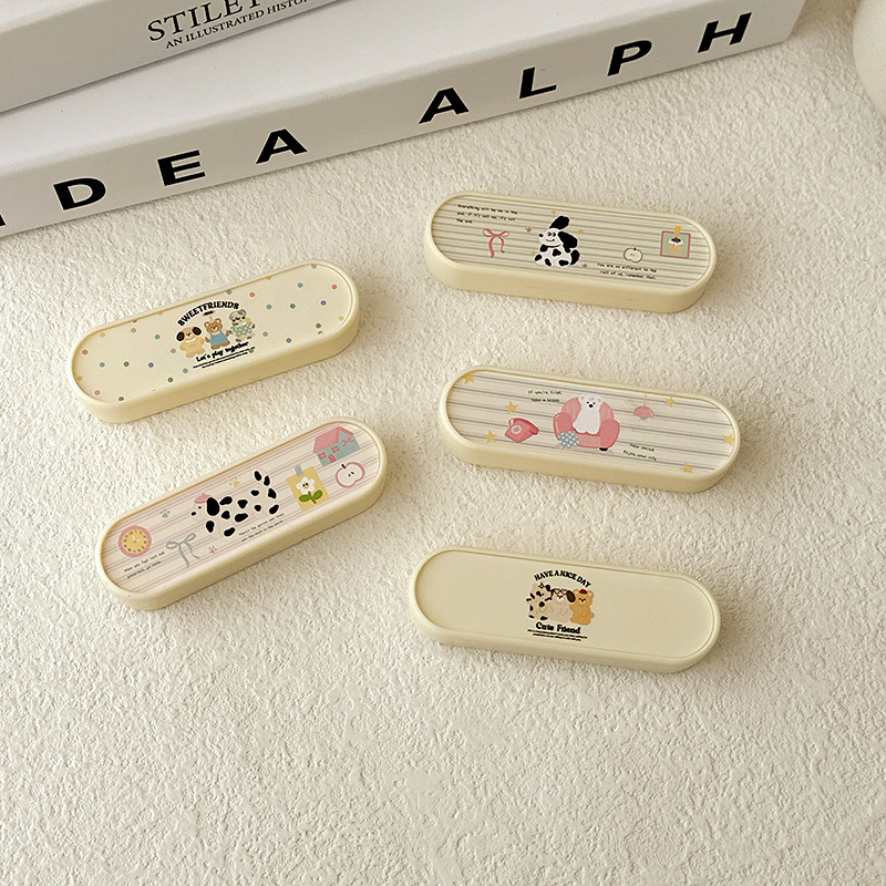 Cute and Fresh Contact Lens Case with Integrated Tweezers, Colored Lens Holder, Wearing Tweezers, Yellow Series with Diagram Jz-T06 Cute and Fresh Contact Lens Case with Integrated Tweezers, Colored Lens Holder, Wearing Tweezers, Yellow Series with Diagram Jz-T06
