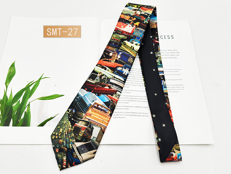 Fabricante spot impresión digital corbata de hombre estilo de Hong Kong moda retro casual animal divertido hecho a mano estilo 8cm