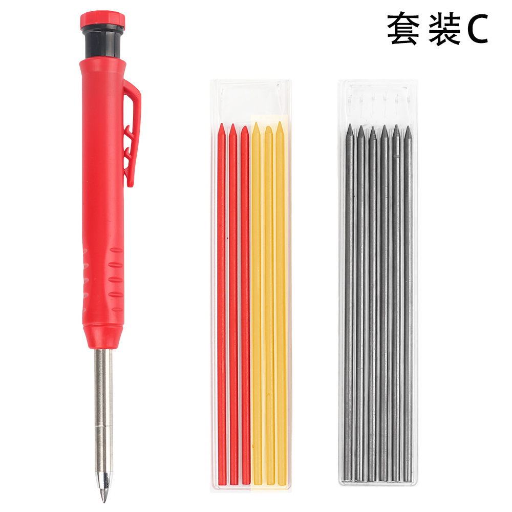 Lápiz agujero profundo carpintería pluma móvil carpintería pintura ingeniería pluma ajustable marcado grafito recarga con pelador