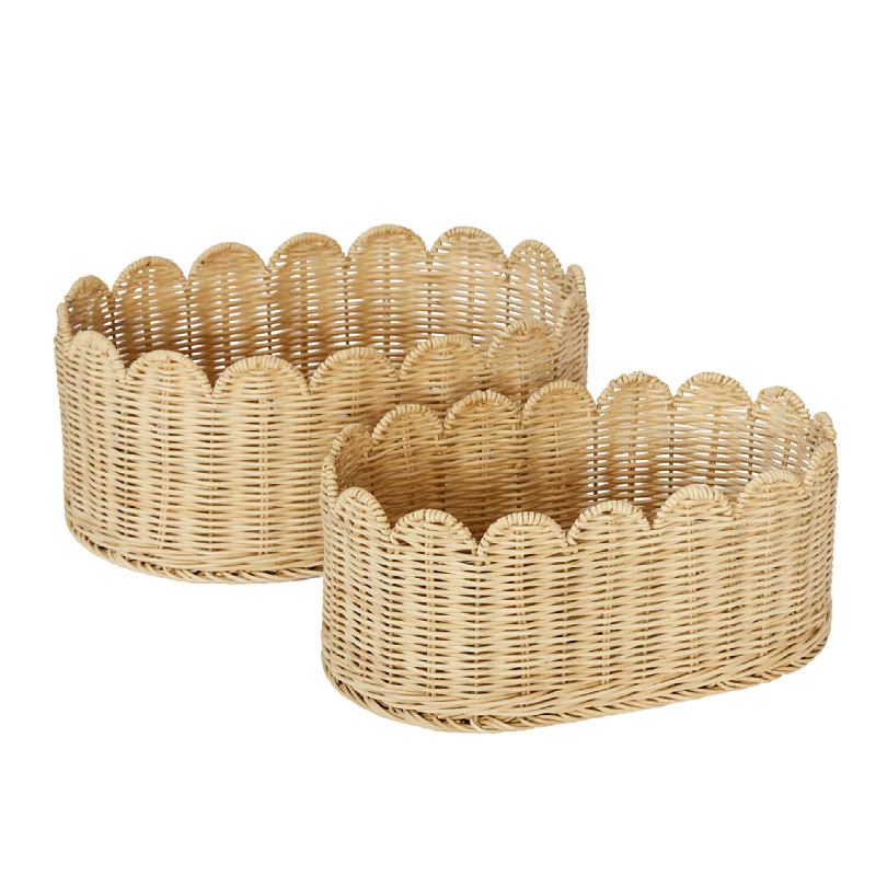 Cesta de almacenamiento de tejido de viento idílico Cesta de almacenamiento de vivienda decoración simple juguetes diversos Cesta de almacenamiento de tejido de mano