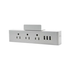 電源コードなし壁挿し式白色美規ピンスイッチ付きusb充電コンセント
