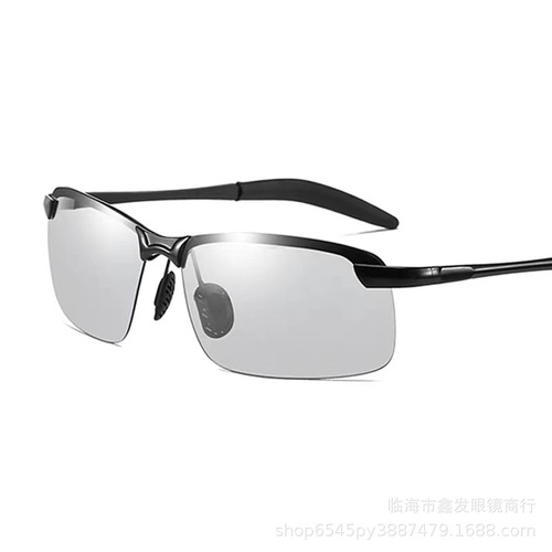 New polarizer smart color-changing sunglasses day and night driving and fishing driver sunglasses rimless glasses