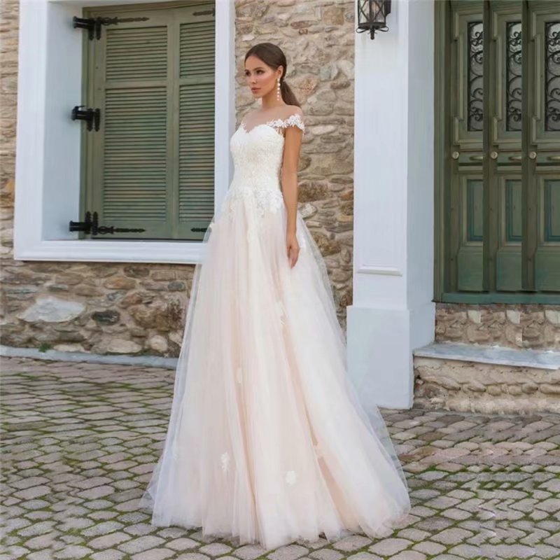El Comercio exterior europeo y americano Amazon AliExpress desea estación independiente nuevo encaje estilo bohemio piso-longitud vestido de novia