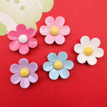 仿真亮面圆点花朵六瓣花diy树脂配件奶油胶手机壳头饰发夹水杯贴