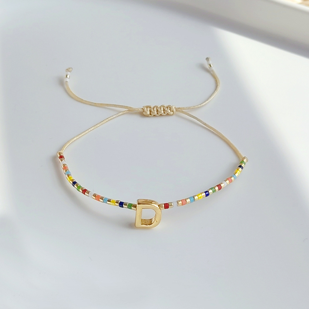 5g Weight Bracelets Classification 1 Piece Quantity Daily Occasion Seed Bead Material Letter Pattern Women'S Gender Knitting Design Fashion Style Fashion Letter Seed Bead Knitting Women's Bracelets 6