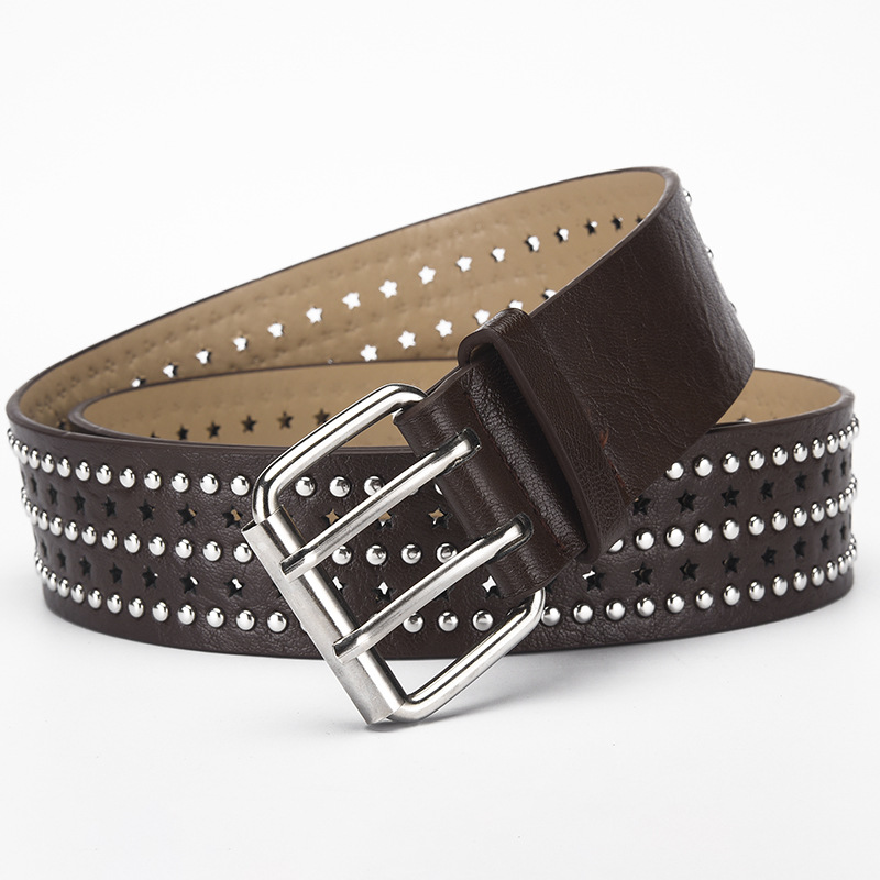 Cinturón Punk Hip Hop con Hebilla de Aguja de Piel Sintética con Estrellas para Jeans image 9