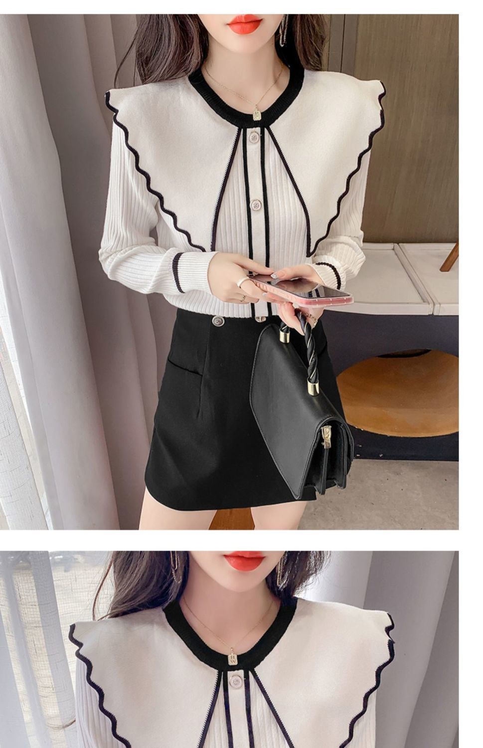 Sweet Lotus Leaf Collar Sweater Style 9
