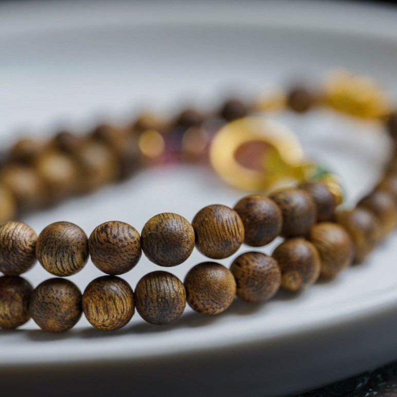 Organic scarlet wood rosary