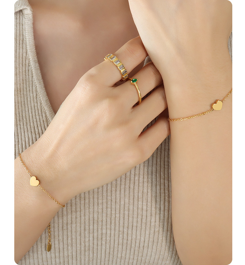 Fashion Heart Shape Titanium Steel Bracelets 1 Piece
