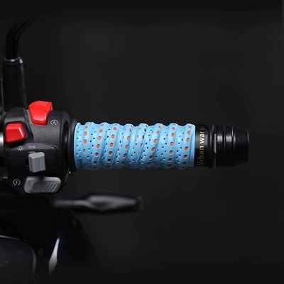 Motorcycle Handle Cover Cover Colorful Summer Non-Slip - handlebar-tape-blue-1-pack-anti-slip-and-sweat-absorbent