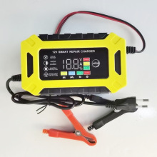 跨境12V6A智能脉冲充电器免维护摩托电动汽车电瓶12V伏充电器