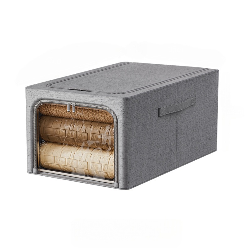 Tianshan algodón y cáñamo caja de almacenamiento alargada para ropa doméstica profundizar edredón armario de almacenamiento lavado con agua caja de acabado de ropa plegable