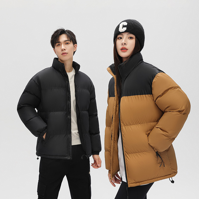 Chaqueta de algodón de pluma transfronteriza de moda de invierno para hombres, chaqueta de algodón casual de pareja, chaqueta de algodón suelta y gruesa