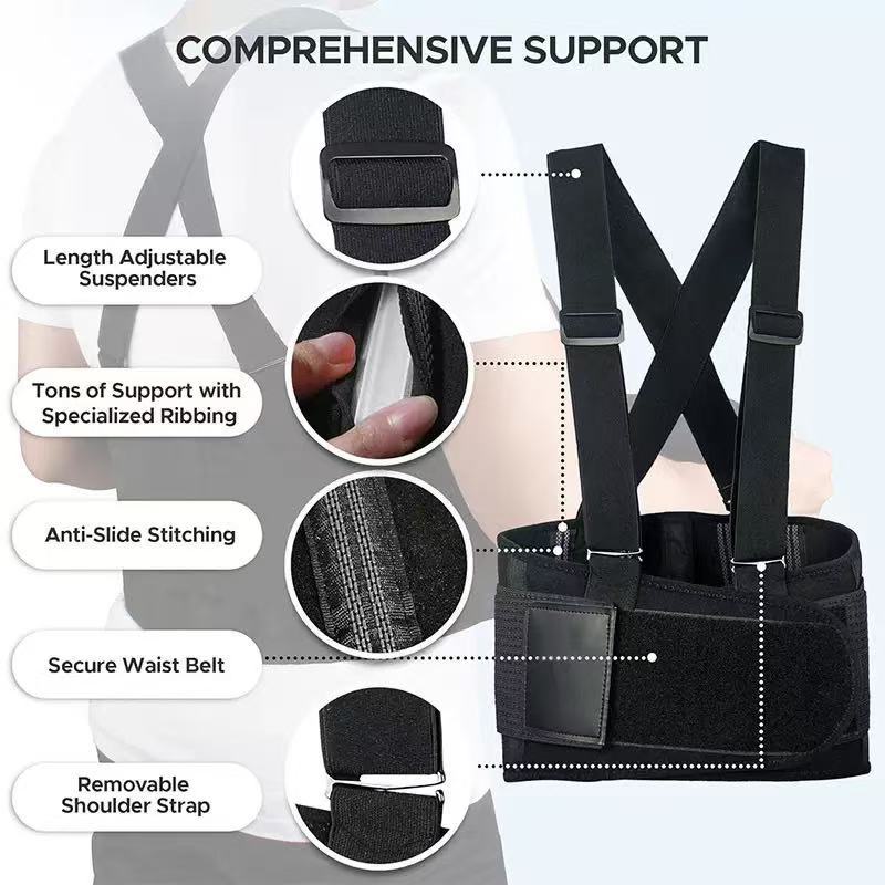 Cinturón de protección de cintura elástica de cuatro huesos para hombre, trabajo, transporte, acondicionamiento físico, cinturón de retención y fijación de cintura image 5