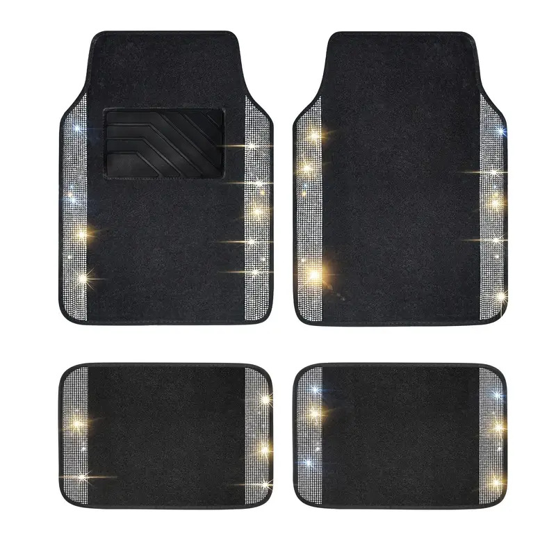 Amazon Temu American Car Floor Mats Four-Piece Set Car Interior Decoration Floor Mats Stain-Resistant Floor Mats Ready for Labeling and Delivery